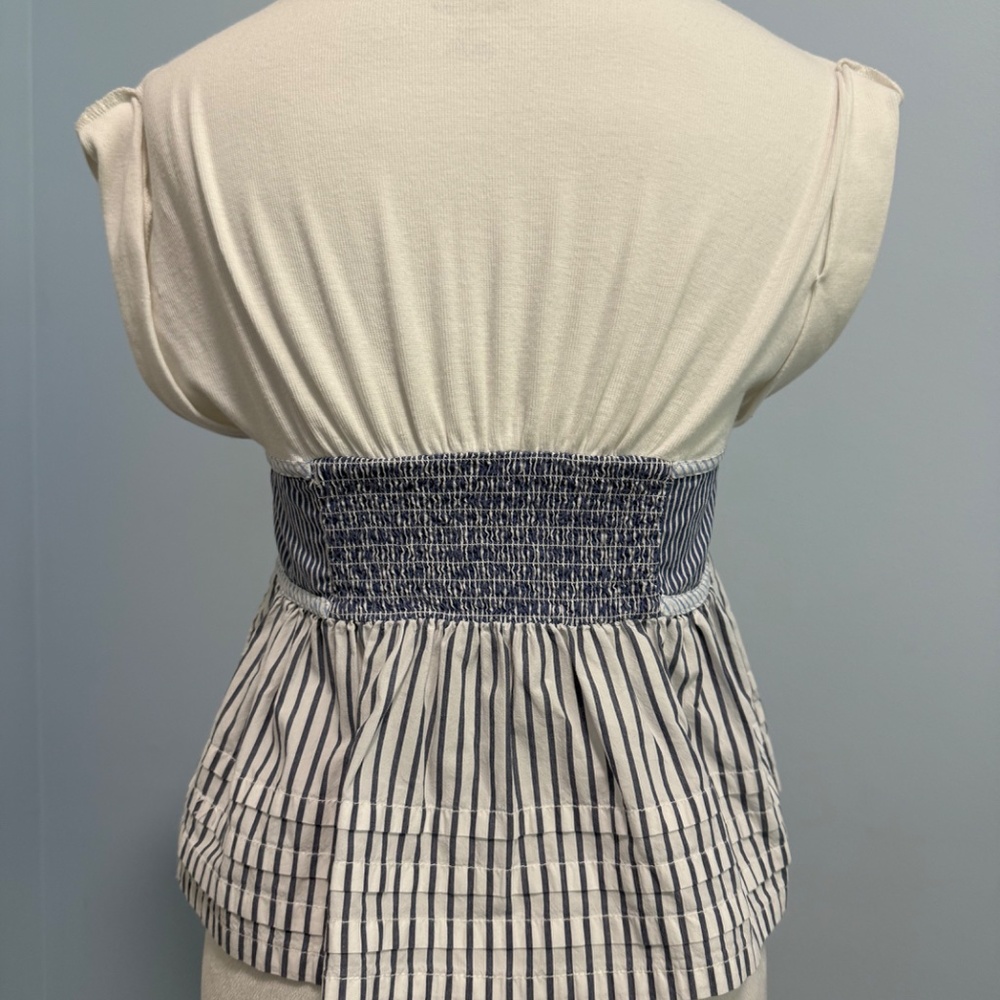 Pilcro Mixed Stripe Babydoll Top Size XSP - Picture 3 of 6